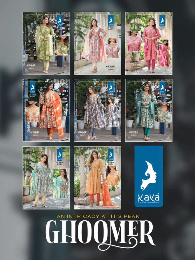 Kaya Ghoomer 01 Chanderi Model Readymade Suits Catalog
